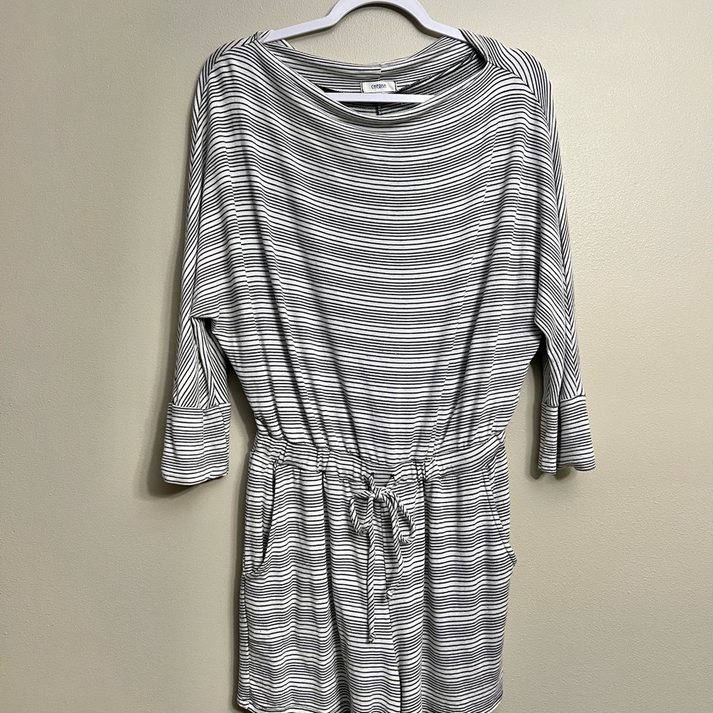 Cherish Black and White Striped Jumpsuit